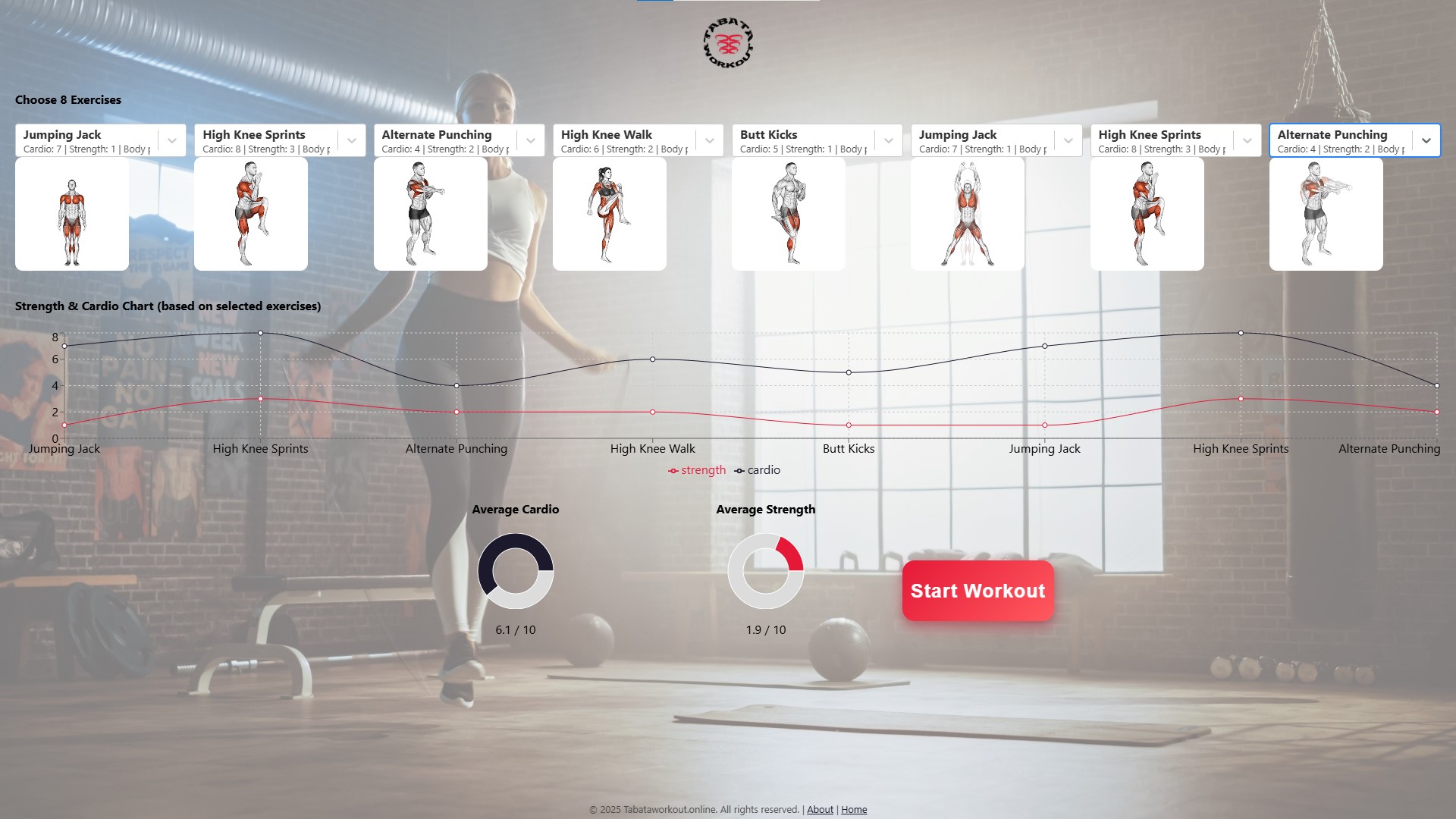 TabataWorkout Online - cardio training