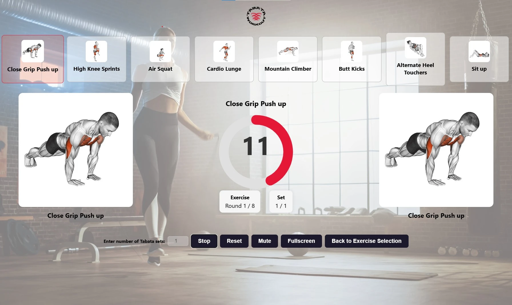 tabata timer web application